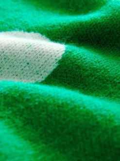Pois vert vif - Pull en maille à col rond en laine