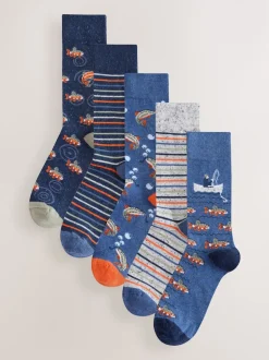 Poissons bleus - Paquet de chaussettes à motifs 5