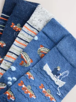 Poissons bleus - Paquet de chaussettes à motifs 5