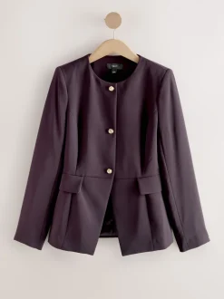 Pourpre foncé - Blazer sans col