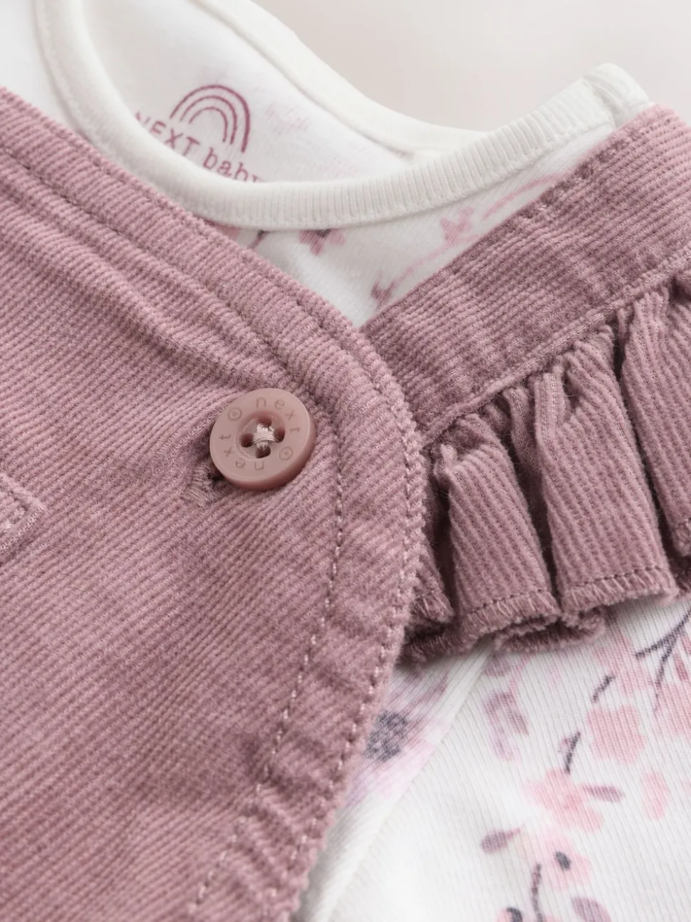 Pourpre/blanc - Ensemble 3 pièces en velours côtelé pour bébé, barboteuse, body à manches longues et collants (0mois-2ans)
