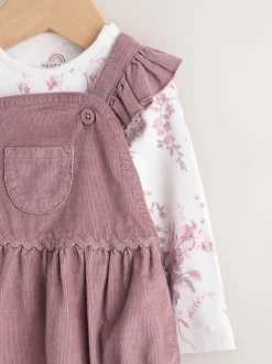 Pourpre/blanc - Ensemble 3 pièces en velours côtelé pour bébé, barboteuse, body à manches longues et collants (0mois-2ans)