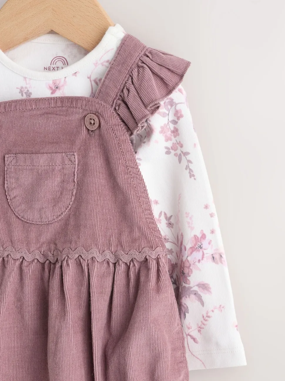 Pourpre/blanc - Ensemble 3 pièces en velours côtelé pour bébé, barboteuse, body à manches longues et collants (0mois-2ans)