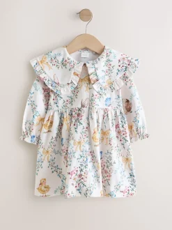 Pâques crème - Robe à col (3mois-7ans)