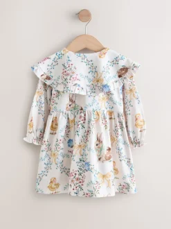 Pâques crème - Robe à col (3mois-7ans)