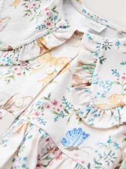 Pâques crème - Robe à col (3mois-7ans)