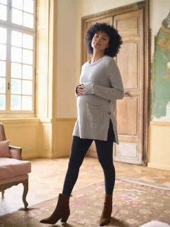 Pull col rond Seraphine en coton mélangé grossesse et allaitement
