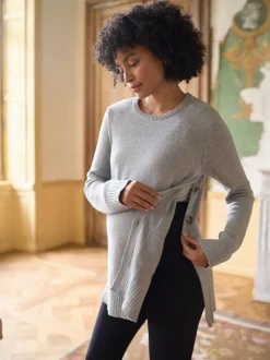 Pull col rond Seraphine en coton mélangé grossesse et allaitement