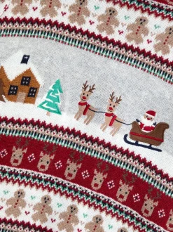 Pull JoJo Maman Bébé pour homme à motif jacquard Noël Scene