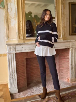Pulls et Chemises de Grossesse et d'Allaitement Seraphine en laine et Coton mélangés