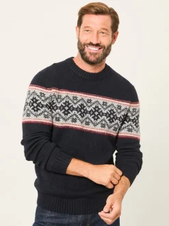 Pulls FatFace Snowflake Fairisle en maille à Col rond