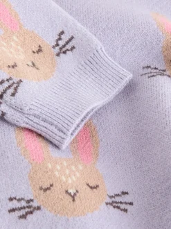 Purple Rabbit - Ensemble Pull et Leggings en maille Bébé 2 Pièces (0mois-2ans)