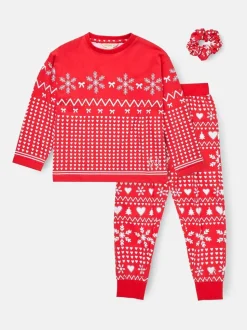 Pyjama Angel & Rocket Fern rouge à motif jacquard