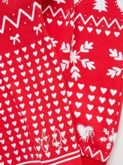 Pyjama Angel & Rocket Fern rouge à motif jacquard