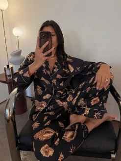 Pyjama Never Fully Dressed Charm en satin boutonné