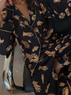 Pyjama Never Fully Dressed Charm en satin boutonné