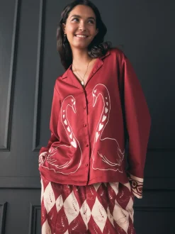 Pyjama Rockett St George en satin texturé boutonné