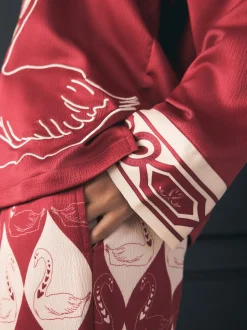 Pyjama Rockett St George en satin texturé boutonné