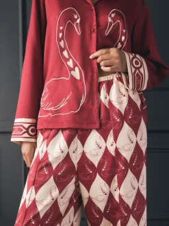 Pyjama Rockett St George en satin texturé boutonné