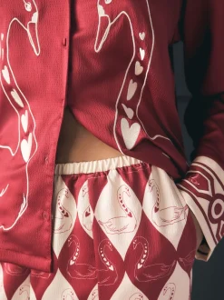 Pyjama Rockett St George en satin texturé boutonné