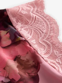 Pyjamas B by Ted Baker en jersey de satin rose fleuri