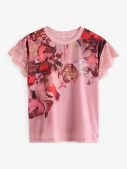 Pyjamas B by Ted Baker en jersey de satin rose fleuri
