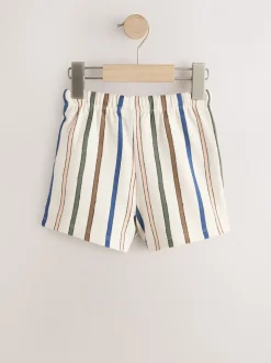 Rayé pastel Jaune et pastel sauge Vert - Lot de 3 shorts texturés (3mois à7ans)