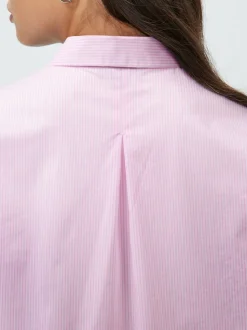 Rayé rose/blanc - Chemise extensible ajustée Essential à manches longues