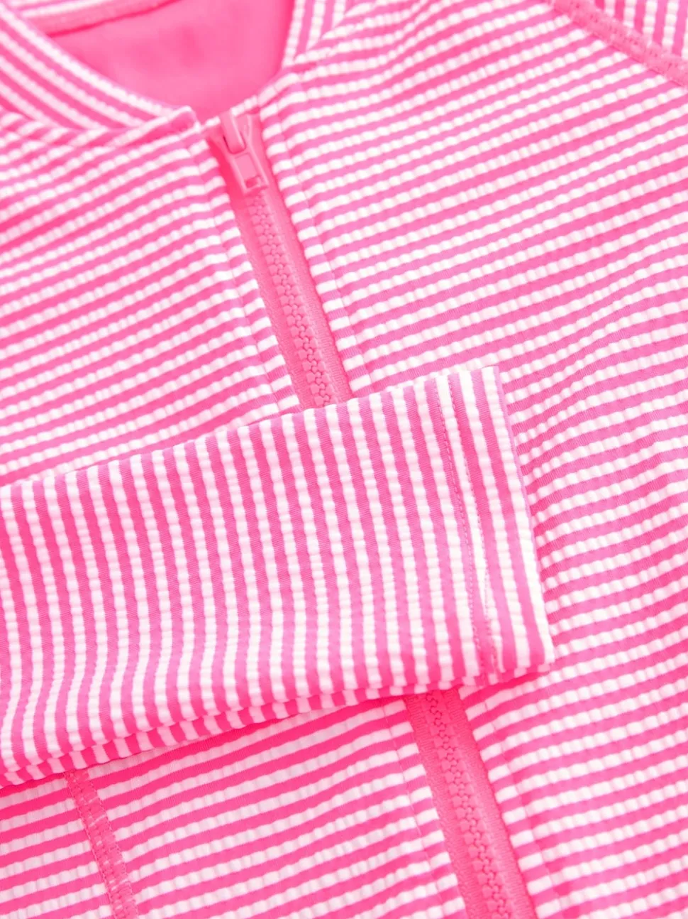 Rayé rose/blanc - Maillot de bain à Texture Manches longues (3-16ans)