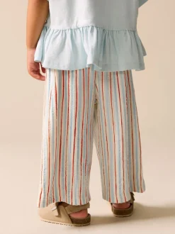 Rayé rouge et bleu écru - Pantalon large (3 mois-7 ans)