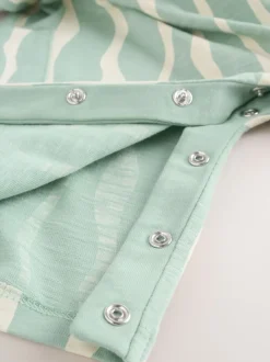 Rayé vert sauge - Barboteuse longue en jersey pour bébé (0mois3ans)