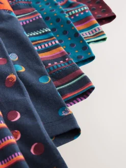 Rayure à pois bleu marine/rouge bordeaux - Lot de 8 - Lot de 5 boxers Hipster