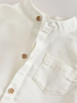 Rayure blanche/orange - Ensemble chemise et pantalon bébé (0mois-3ans)