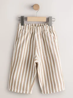 Rayure fauve/blanche - Pantalon large à enfiler (3mois-7ans)