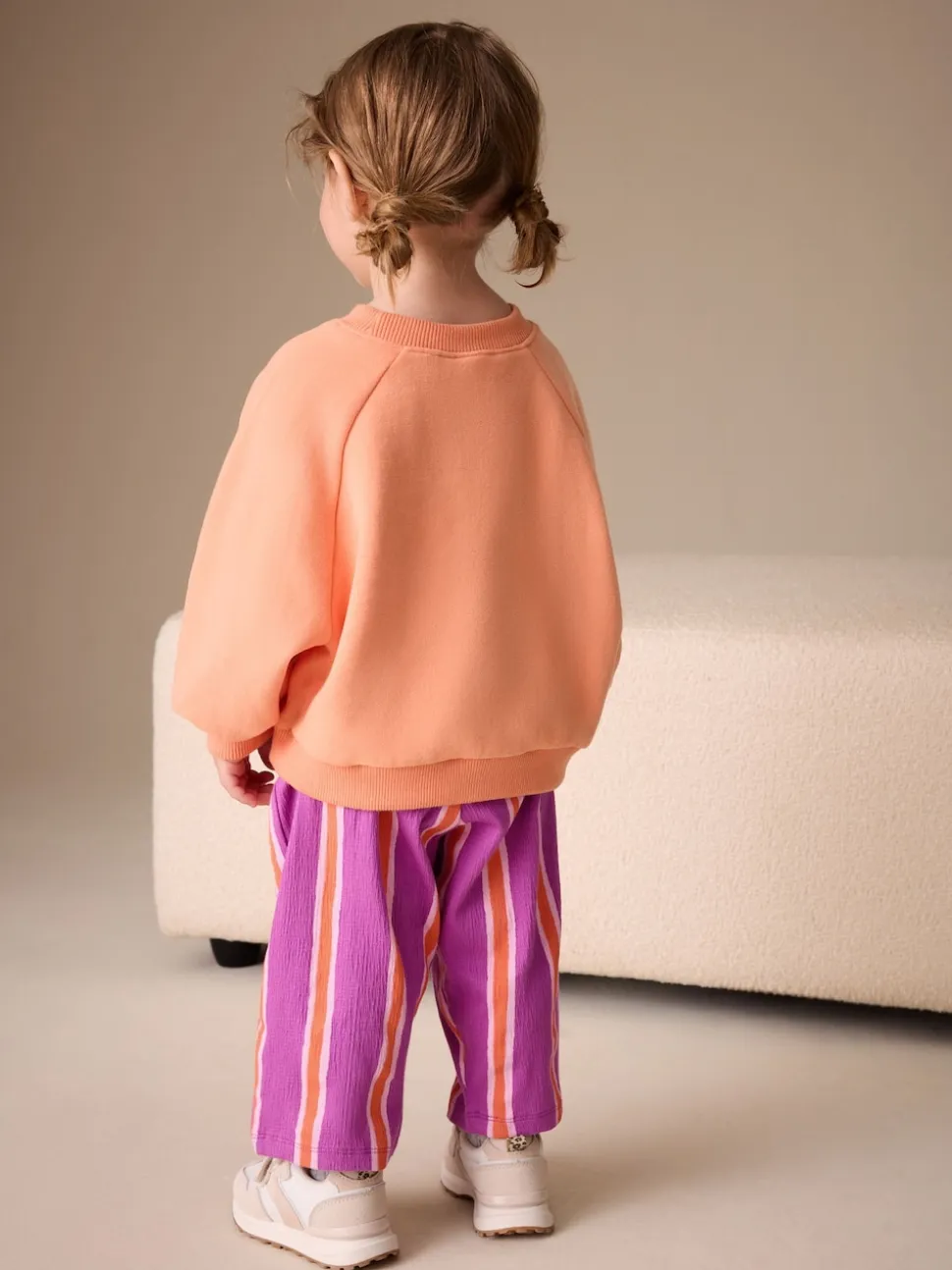 Rayure orange violet - Pantalon jambe Barrel (3mois-7ans)
