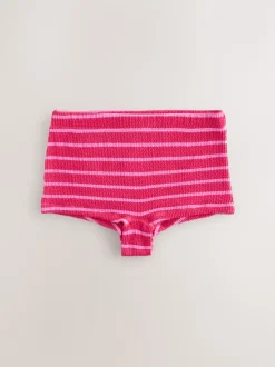 Rayure rose/rouge Effet froissé - Bas de bikini Shorts de bain