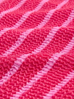 Rayure rose/rouge Effet froissé - Bas de bikini Shorts de bain