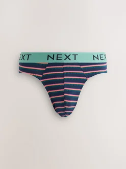 Rayures à pois bordeaux bleu marine - Lot de 5 - Slips riches en coton