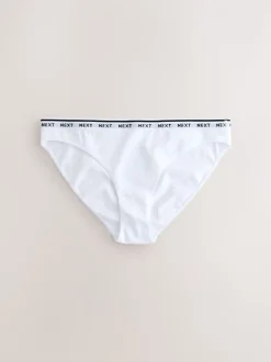 Rayures bleu marine/chocolat - Lot de 7 culottes à logo en coton