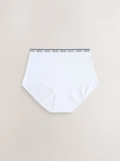 Rayures bleu marine/chocolat - Lot de 7 culottes à logo en coton