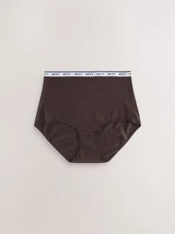 Rayures bleu marine/chocolat - Lot de 7 culottes à logo en coton