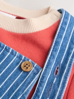 Rayures Character brillantes - Ensemble salopette et body en jean bébé (0 mois-2 ans)