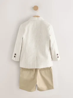 Rayures neutres - Ensemble blazer, t-shirt et short (3mois9ans)