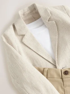 Rayures neutres - Ensemble blazer, t-shirt et short (3mois9ans)