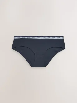 Rayures roses et bleues - Lot de 4 culottes à logo en coton