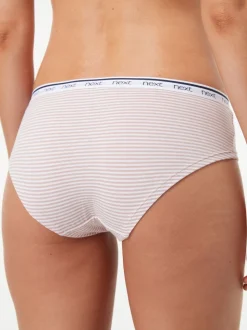 Rayures roses et bleues - Lot de 4 culottes à logo en coton