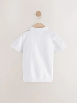 Rayures verticales blanches - Polos à col zippé en coton 100% (3mths-7yrs)