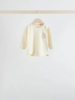 Rayure/slogan rose - Hauts bébé à manches longues Lot de 4 (0mois2ans)