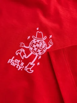 Red Party - T-shirt oversize imprimé graphique (3-16ans)
