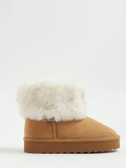 River Island Bottes doublées de fourrure avec poignets en fourrure